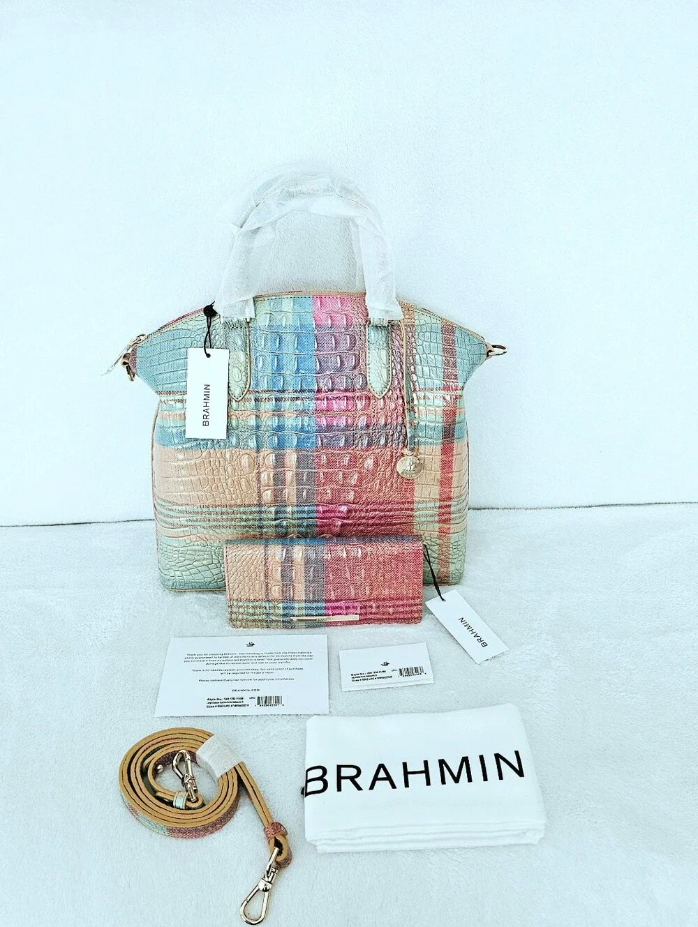 NWT Brahmin PICNIC Large Duxbury w/Ady Wallet